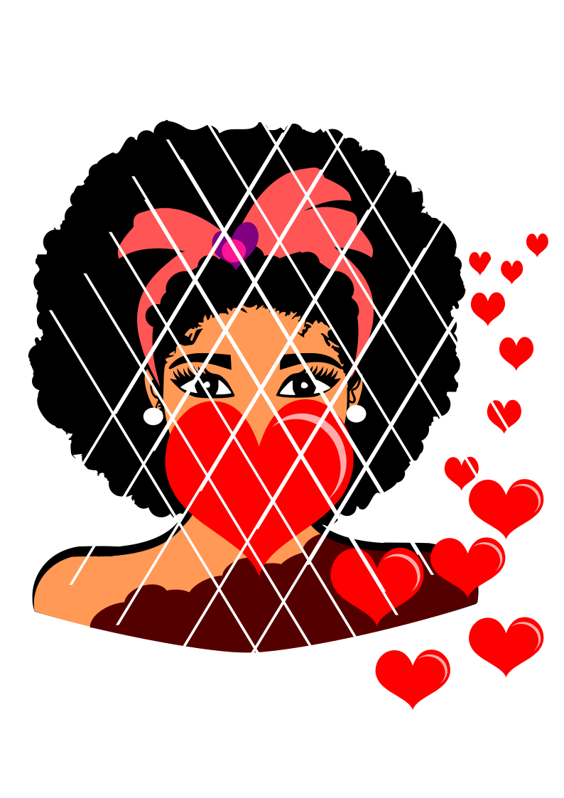Elsa blowing bubbles svg, Heart svg, Afro girl svg