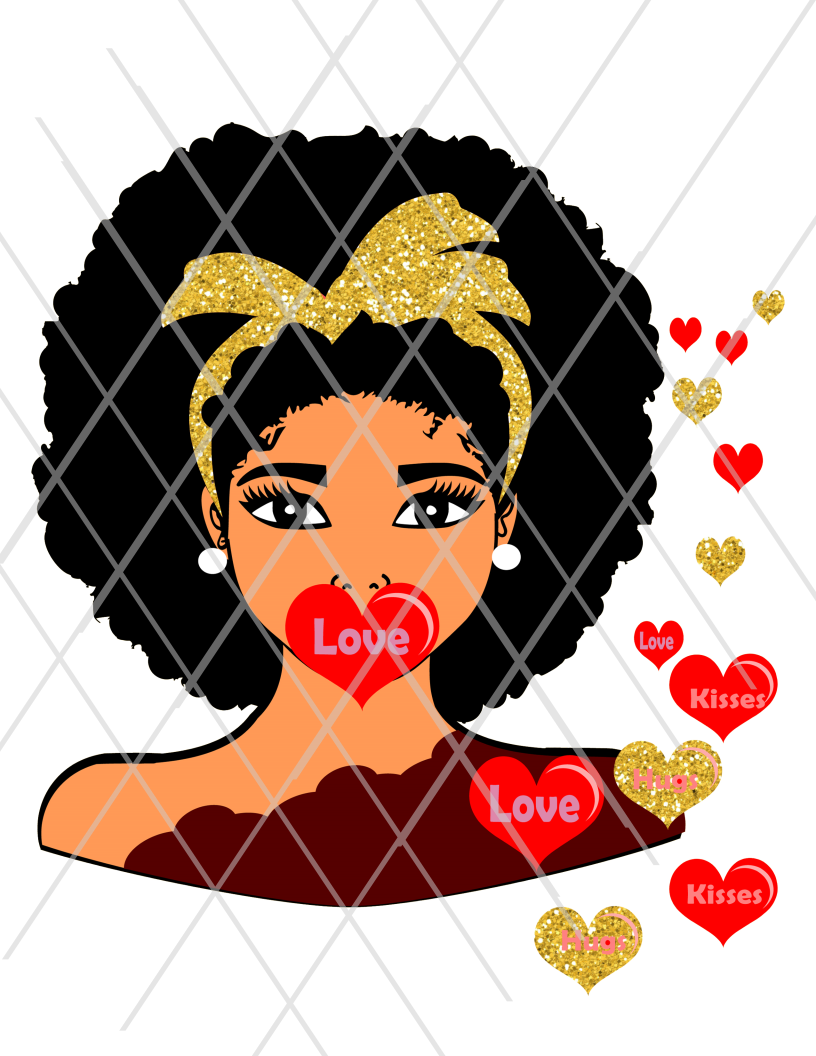Elsa blowing bubbles svg, Heart svg, Afro girl svg