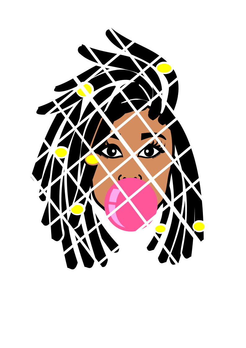 Dreadlocks Bubble svg,dxf,png, Gianina