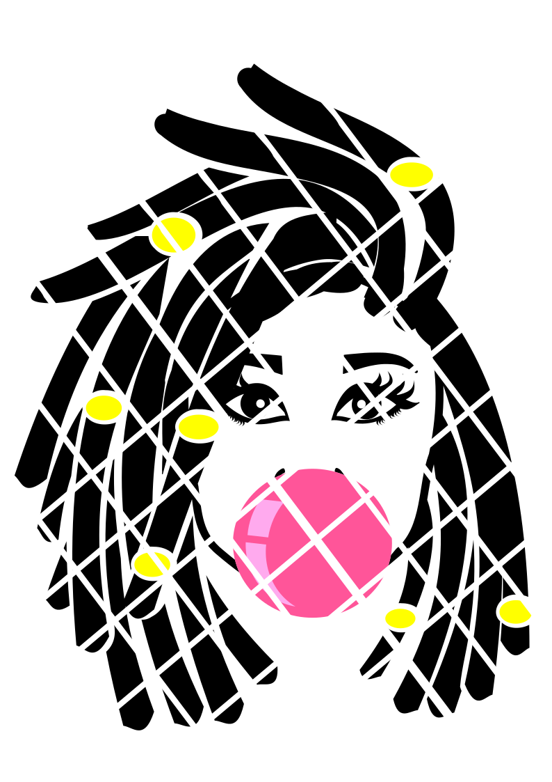 Dreadlocks Bubble svg,dxf,png, Gianina