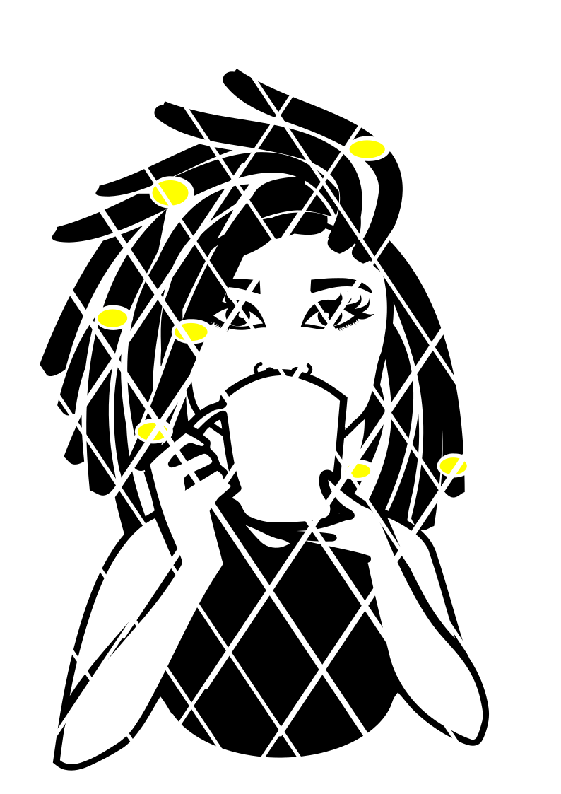 Locs Woman drinking with mug svg,Afro puff svg,Sistah svg,