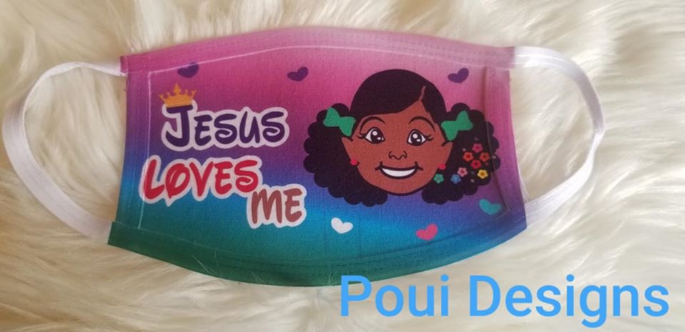 Girly Mask,Kids Face Mask,Face Cover,Jesus Loves me