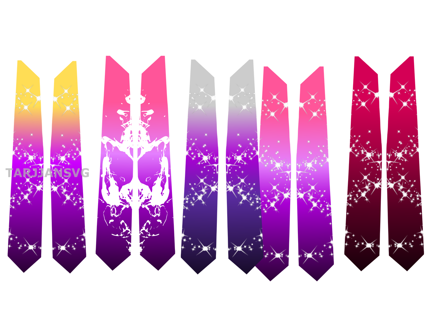 Varieties of Purple Graduation Stoles Designs 5 pieces