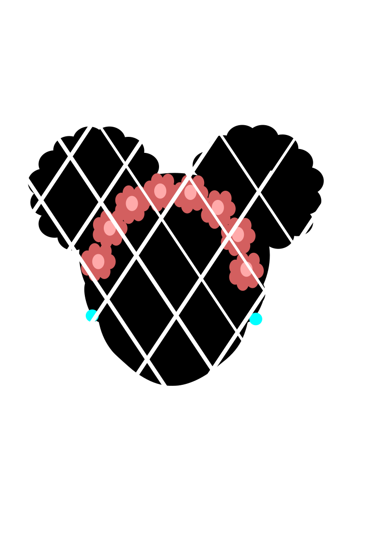 Afro Puffs Silhouettes Bundle SVG,DXF,PNG files