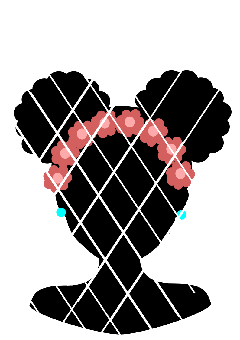 Afro Puffs Silhouettes Bundle SVG,DXF,PNG files