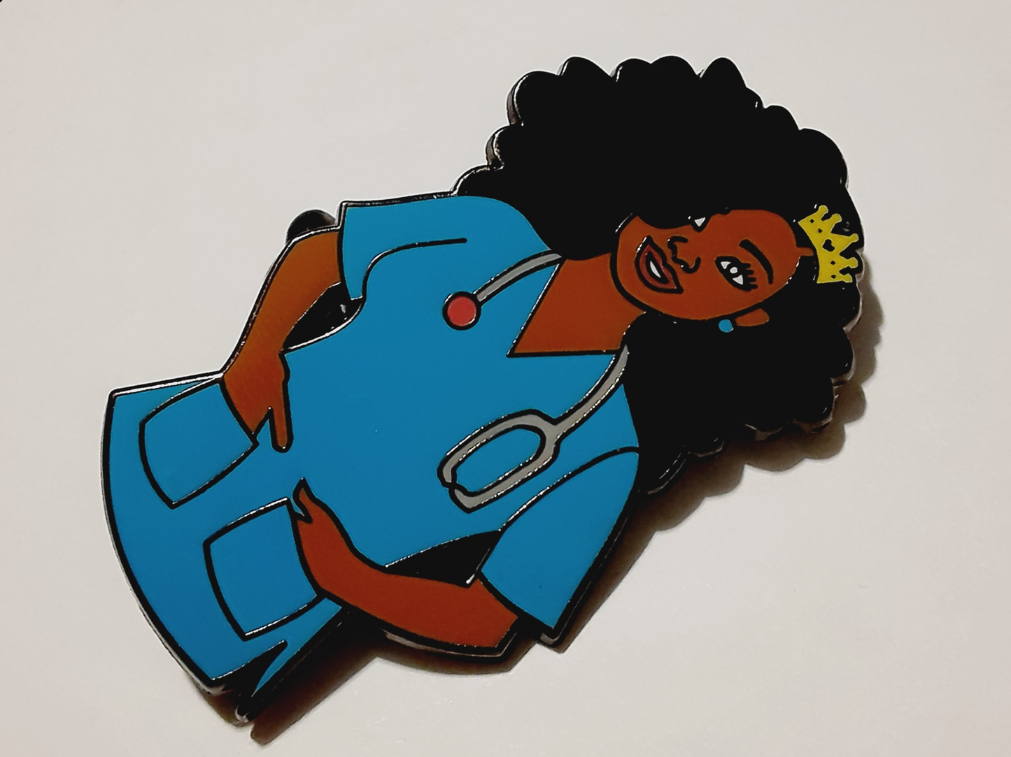 Black nurse pin,gift for nurses,afro hair nurse