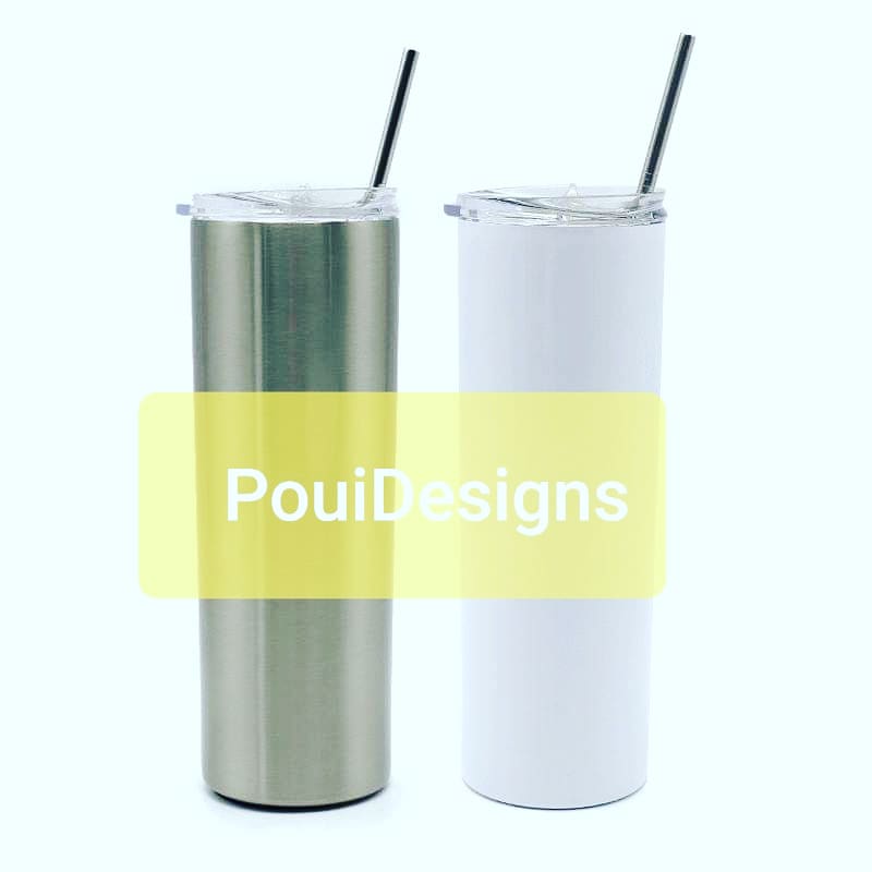 Straight White 20 oz sublimation tumblers (10 pack)