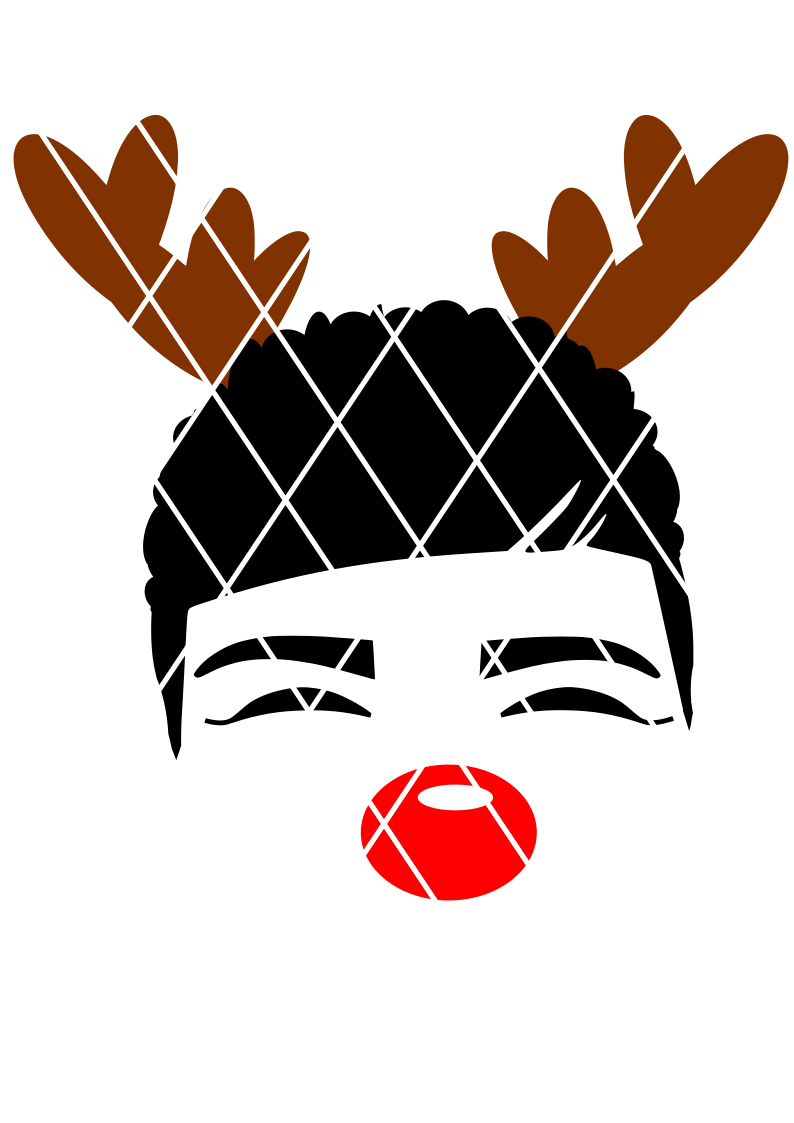 Afro Boy svg,Reindeer SVG, Afro kid svg,Christmas svg,Isaiah SVG