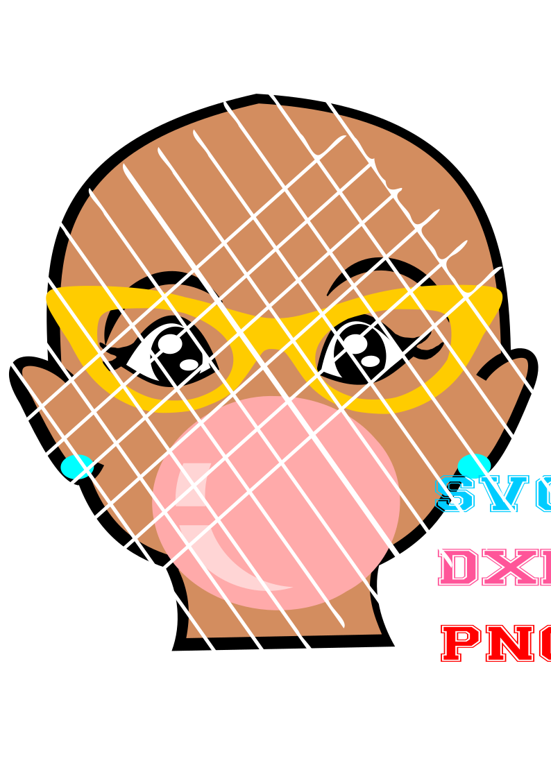 Jojo Bubble svg,dxf,png file,Peekaboo,Alopecia Girl