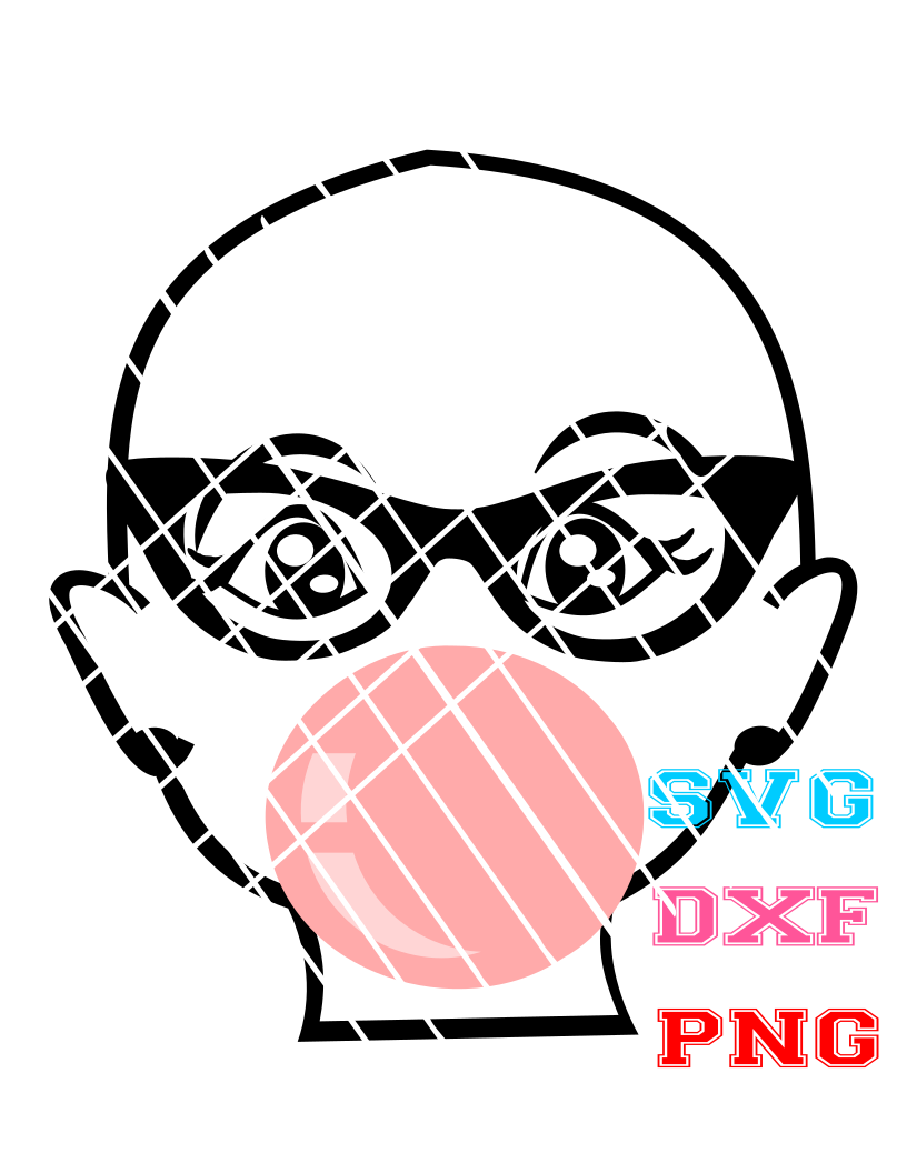 Jojo Bubble svg,dxf,png file,Peekaboo,Alopecia Girl