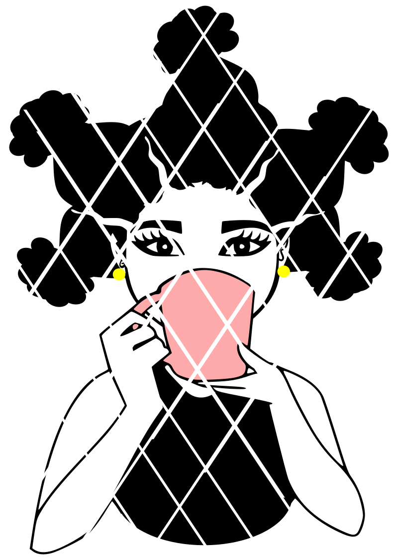 Woman drinking with mug svg,Afro puff svg, Kabuguu Elsa svg,