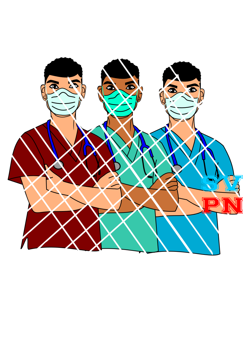 Black Male Nurse with mask svg,PNG files