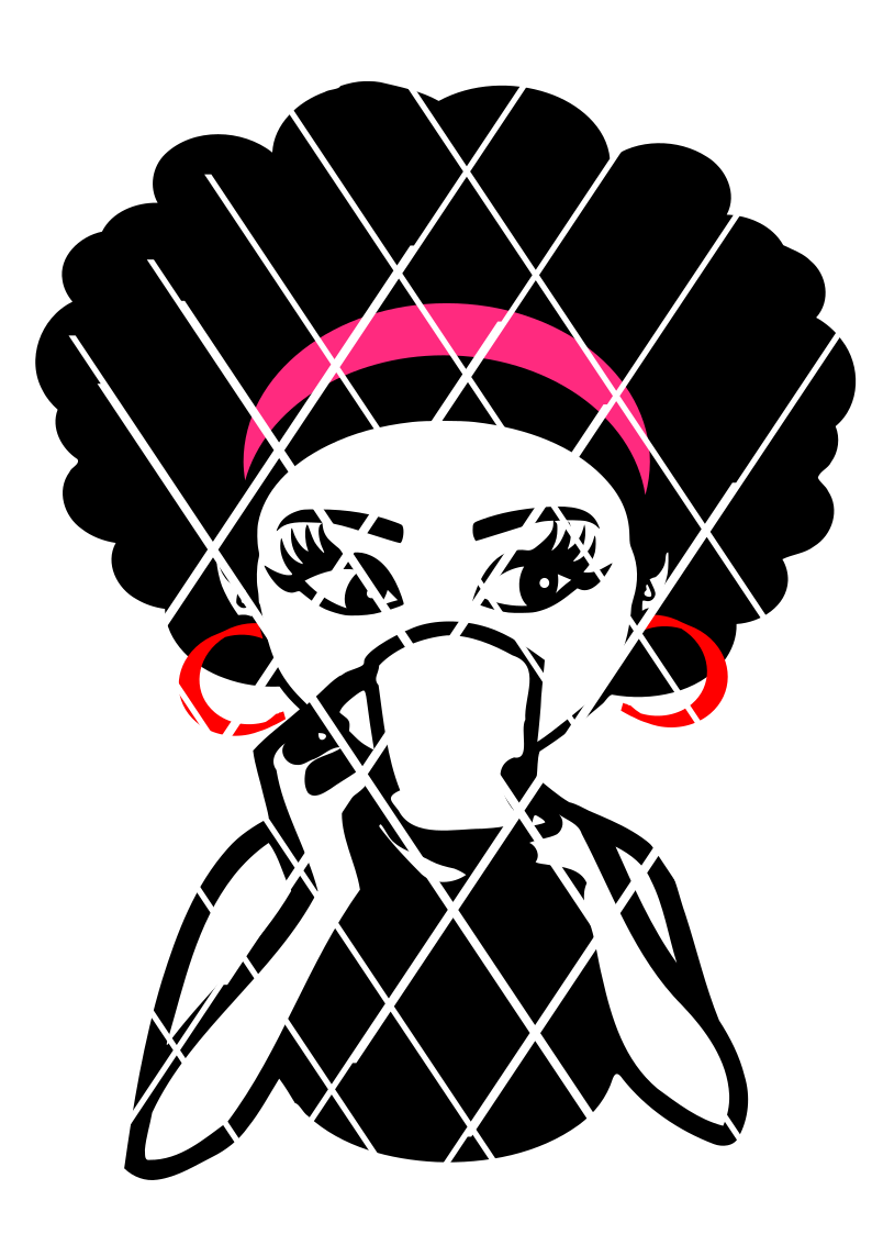 Woman drinking with mug svg,Afro puff svg,Latoya svg,Sistah svg,