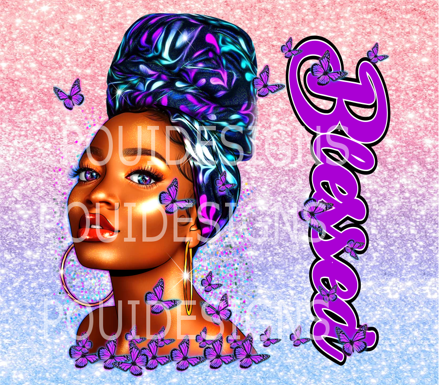 Blessed Afro woman 20 oz tumbler design