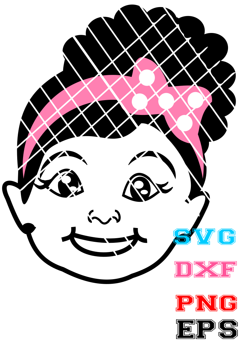 Afro Puffs SVG,Afro Baby girl puffs, Metella file,Silhouette cut file,African American