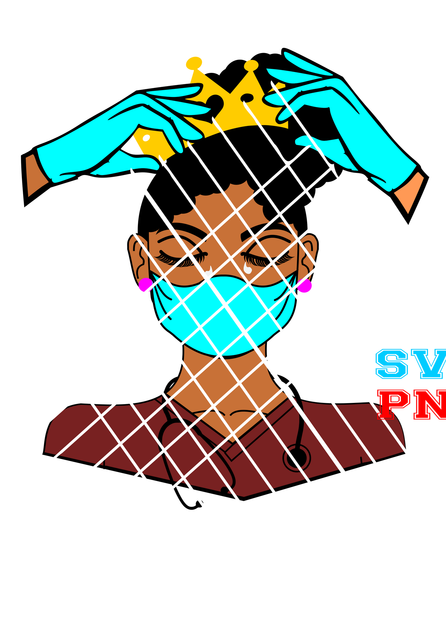 Crown the nurse,Black Nurse svg,
