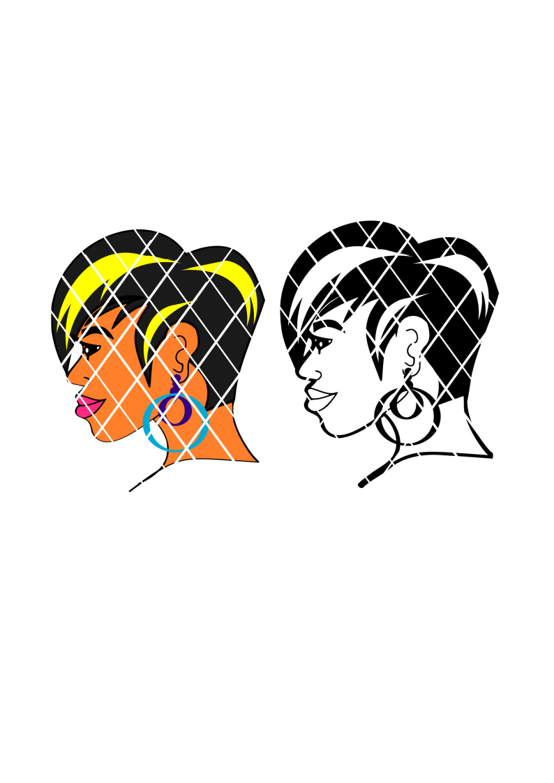 Short cut Hair SVG, Lady svg, Girl Hair Svg cutting file for Silhouette Cameo and Cricut Designer Space,African American Women with short hair