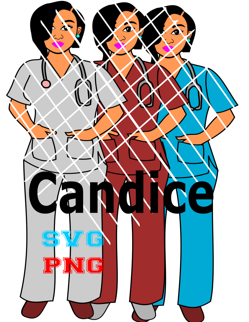 Bundle of Afro Nurse SVG, Kim, Nadine,Stacy,Jess,Renee and Candice