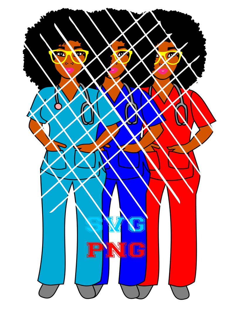 Afro Nurse SVG, Jess svg