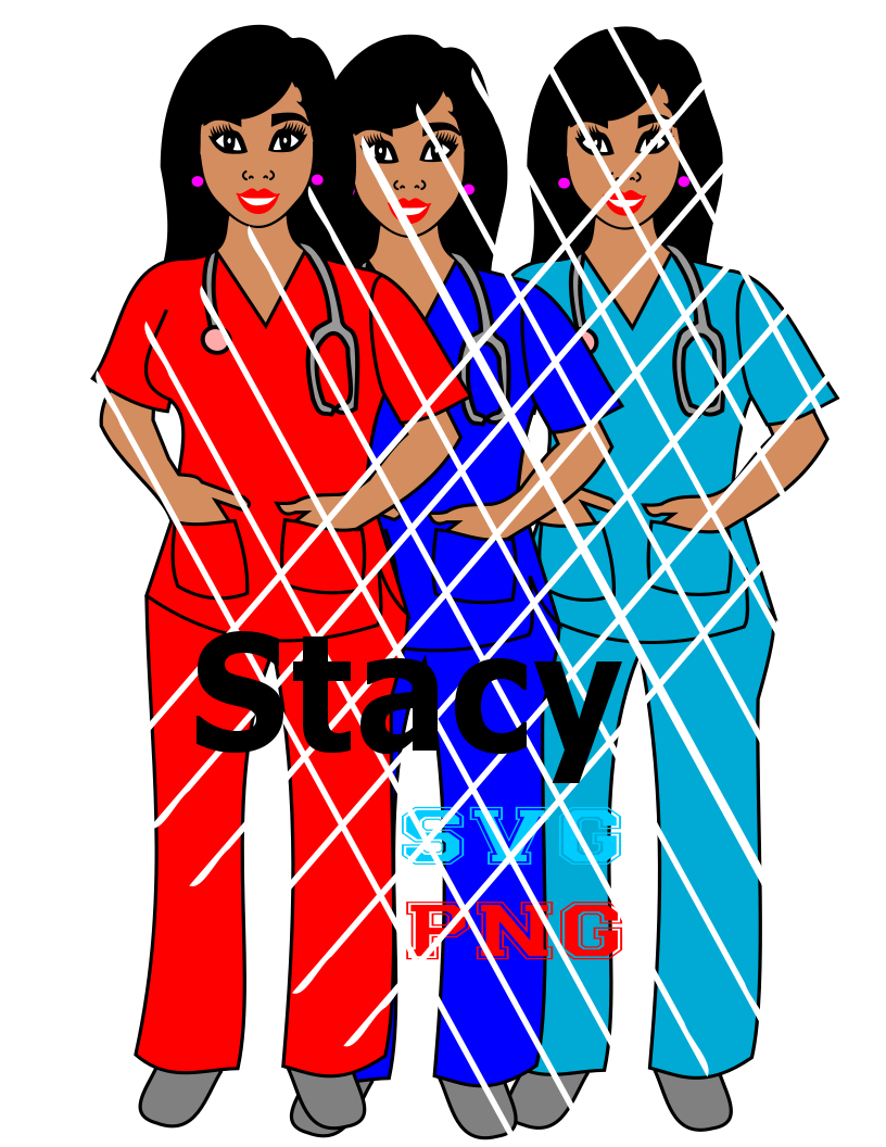 Bundle of Afro Nurse SVG, Kim, Nadine,Stacy,Jess,Renee and Candice