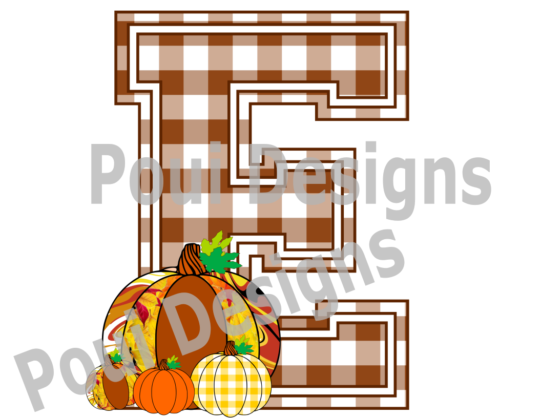 Plaid ThankGiving Alphabet Pumpkin A to Z
