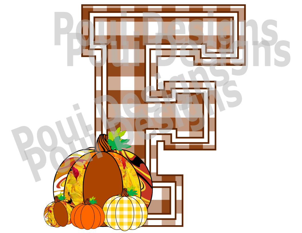 Plaid ThankGiving Alphabet Pumpkin A to Z