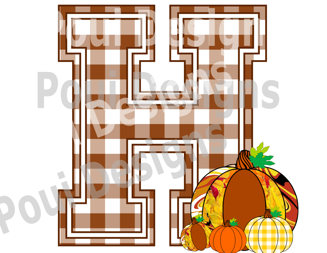 Plaid ThankGiving Alphabet Pumpkin A to Z