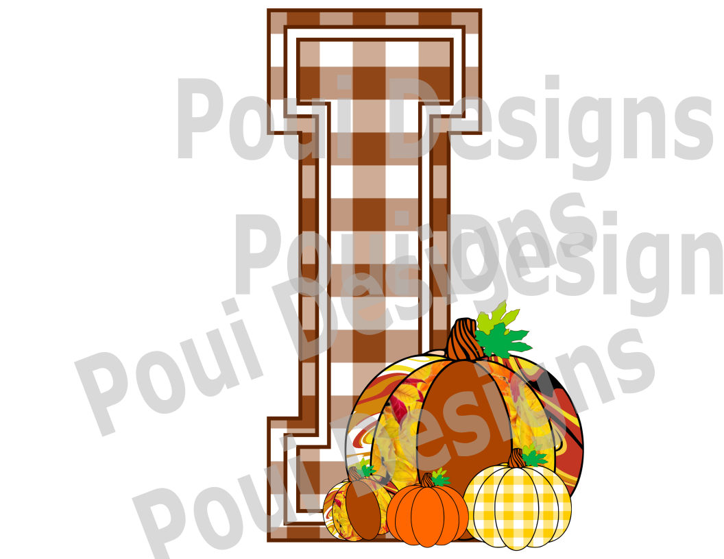 Plaid ThankGiving Alphabet Pumpkin A to Z