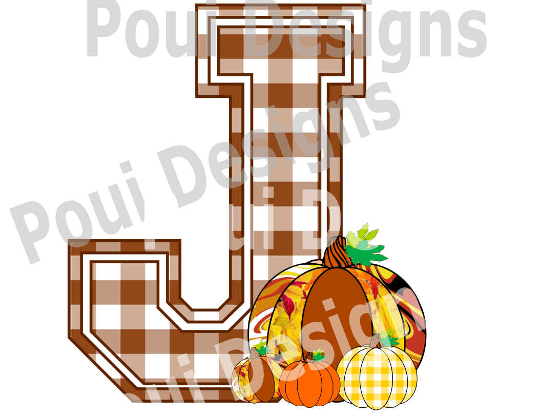 Plaid ThankGiving Alphabet Pumpkin A to Z