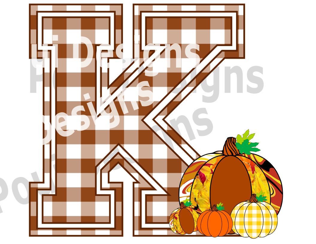 Plaid ThankGiving Alphabet Pumpkin A to Z