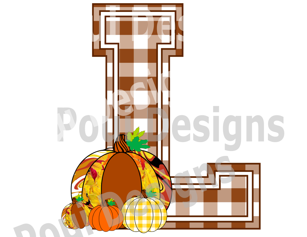 Plaid ThankGiving Alphabet Pumpkin A to Z