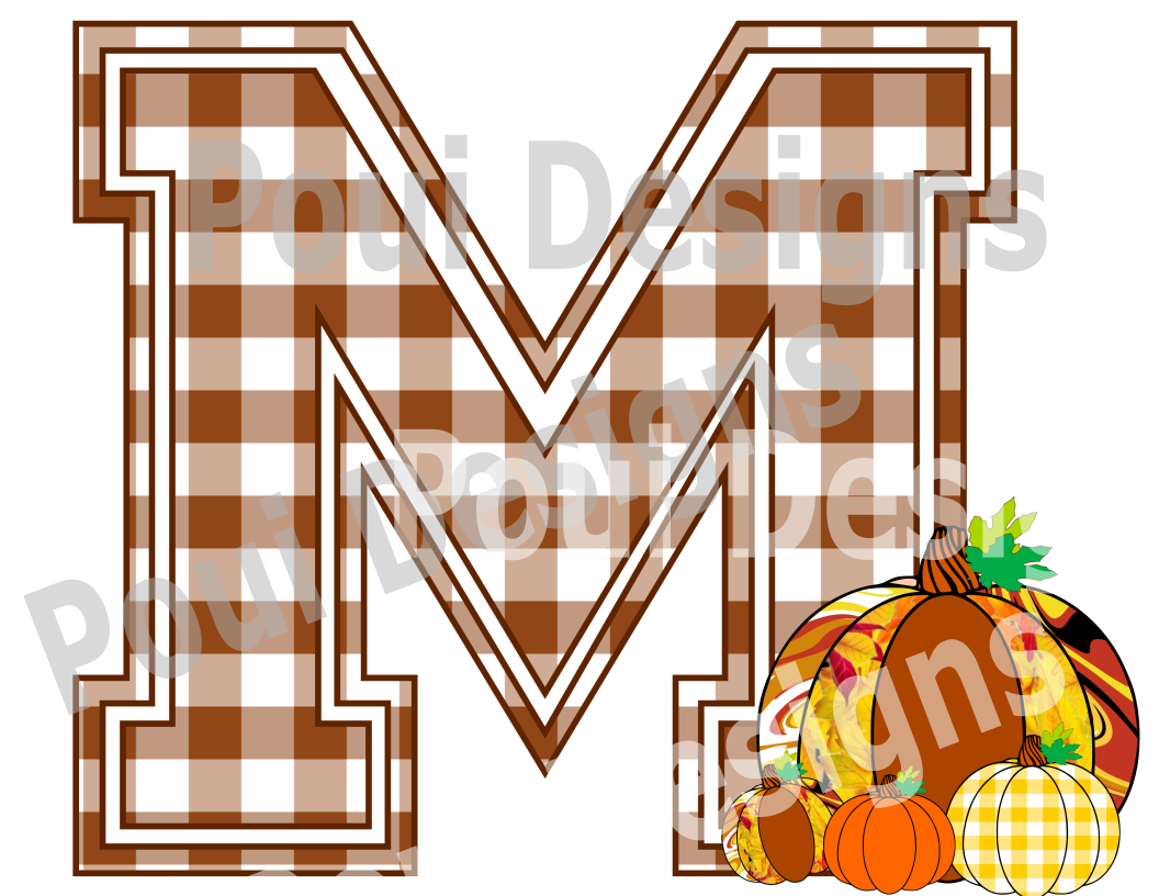Plaid ThankGiving Alphabet Pumpkin A to Z