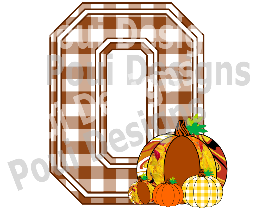 Plaid ThankGiving Alphabet Pumpkin A to Z