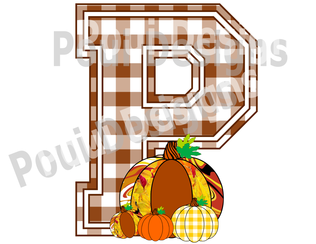 Plaid ThankGiving Alphabet Pumpkin A to Z