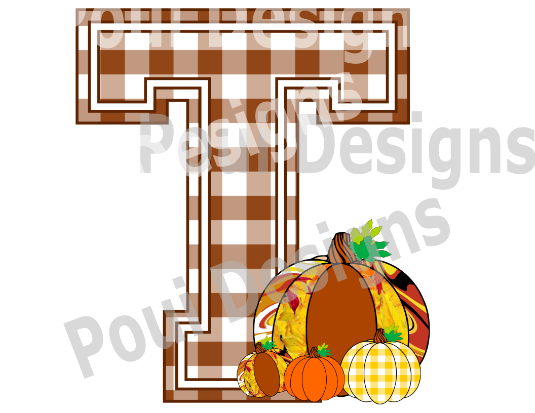 Plaid ThankGiving Alphabet Pumpkin A to Z