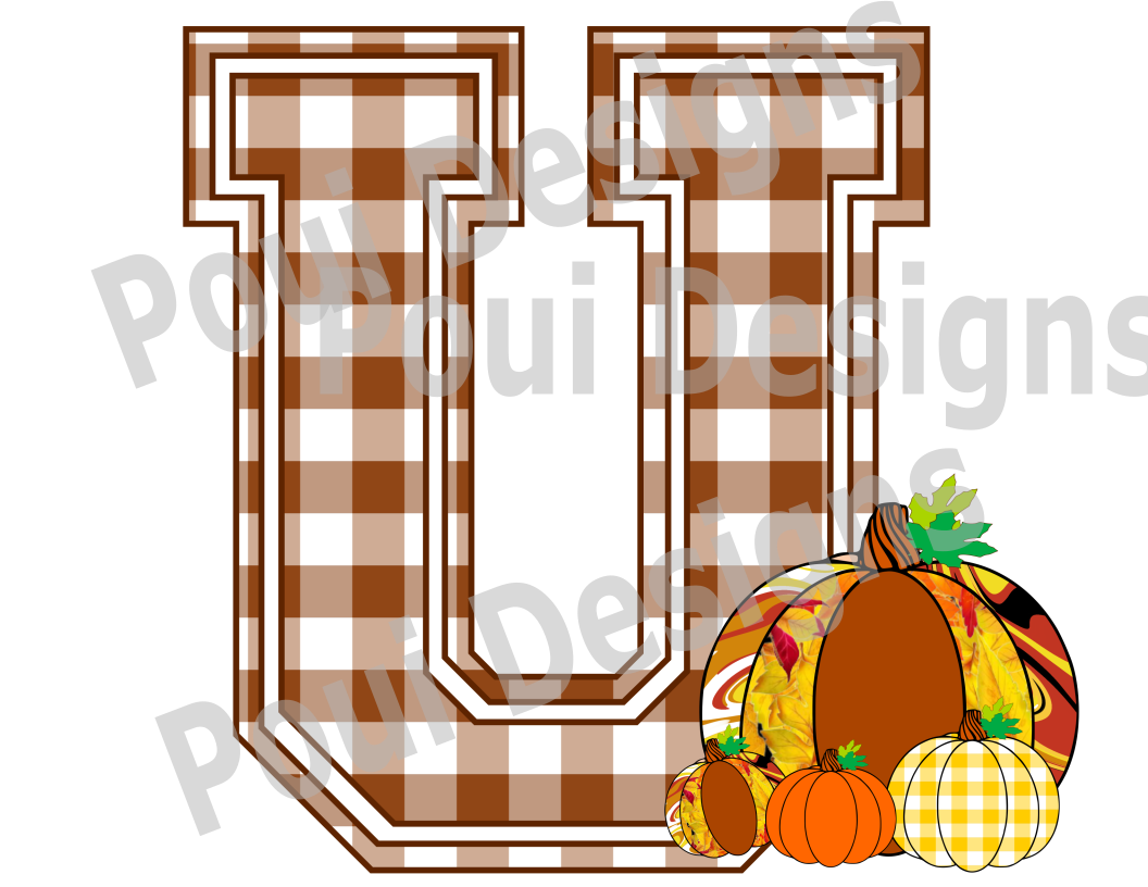 Plaid ThankGiving Alphabet Pumpkin A to Z