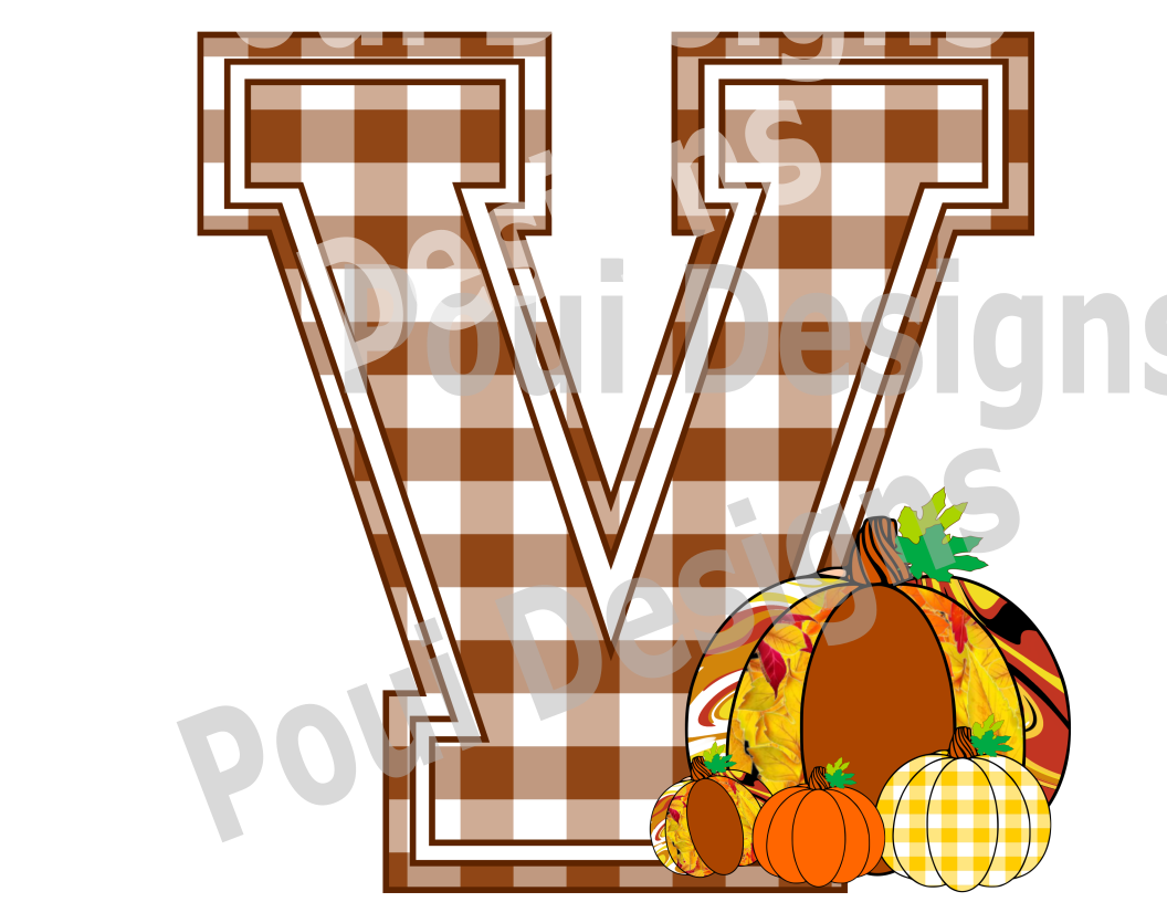 Plaid ThankGiving Alphabet Pumpkin A to Z