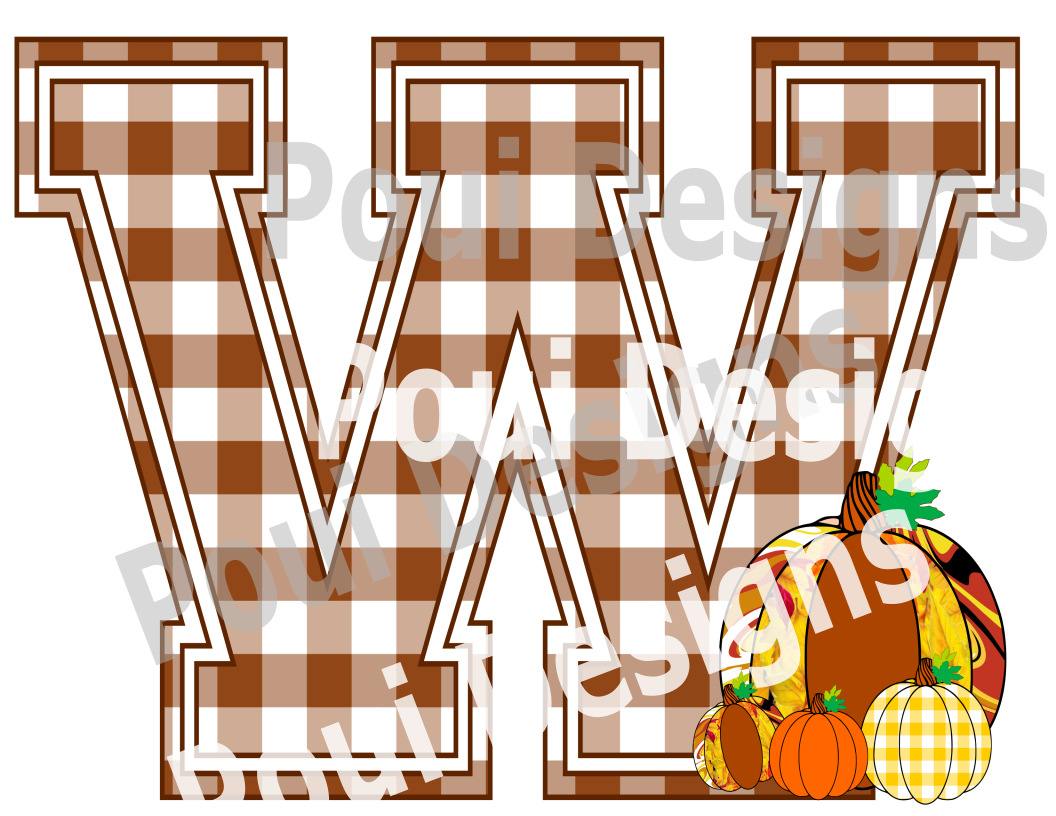Plaid ThankGiving Alphabet Pumpkin A to Z