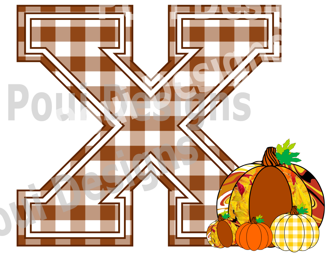 Plaid ThankGiving Alphabet Pumpkin A to Z