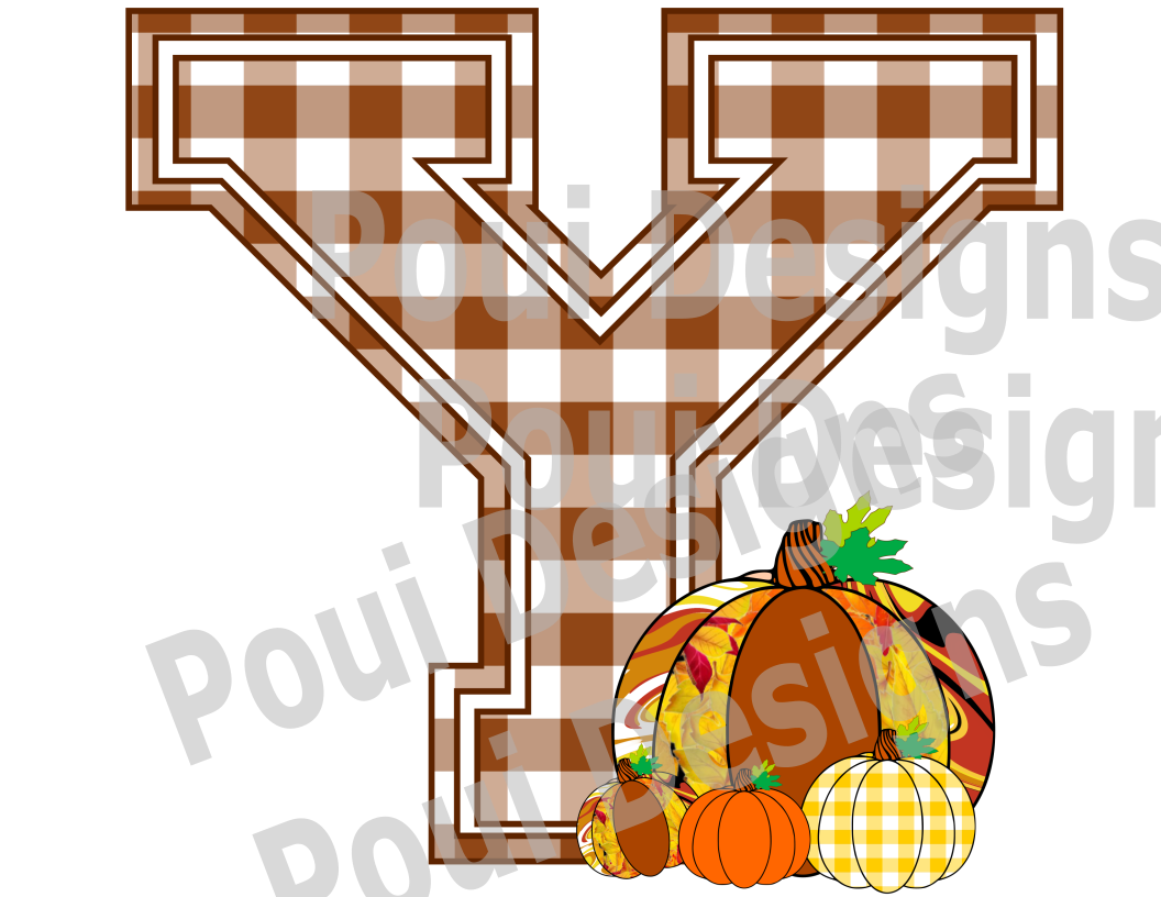 Plaid ThankGiving Alphabet Pumpkin A to Z