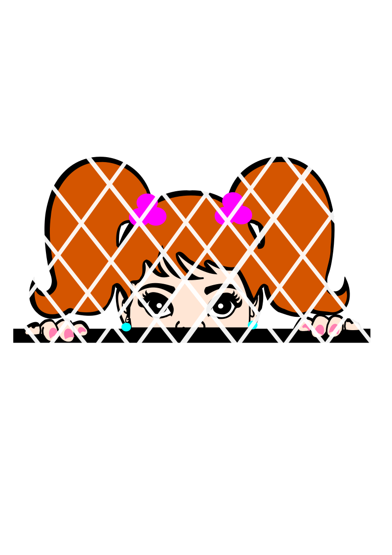 Peeking Caucasian Debby svg files,peekaboo