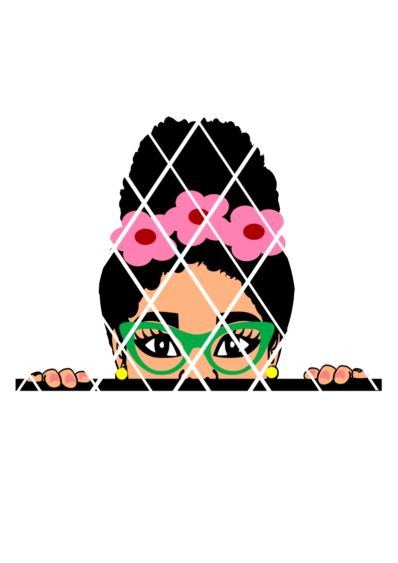 Peeking Elsa svg, Afro girl svg, Peekaboo