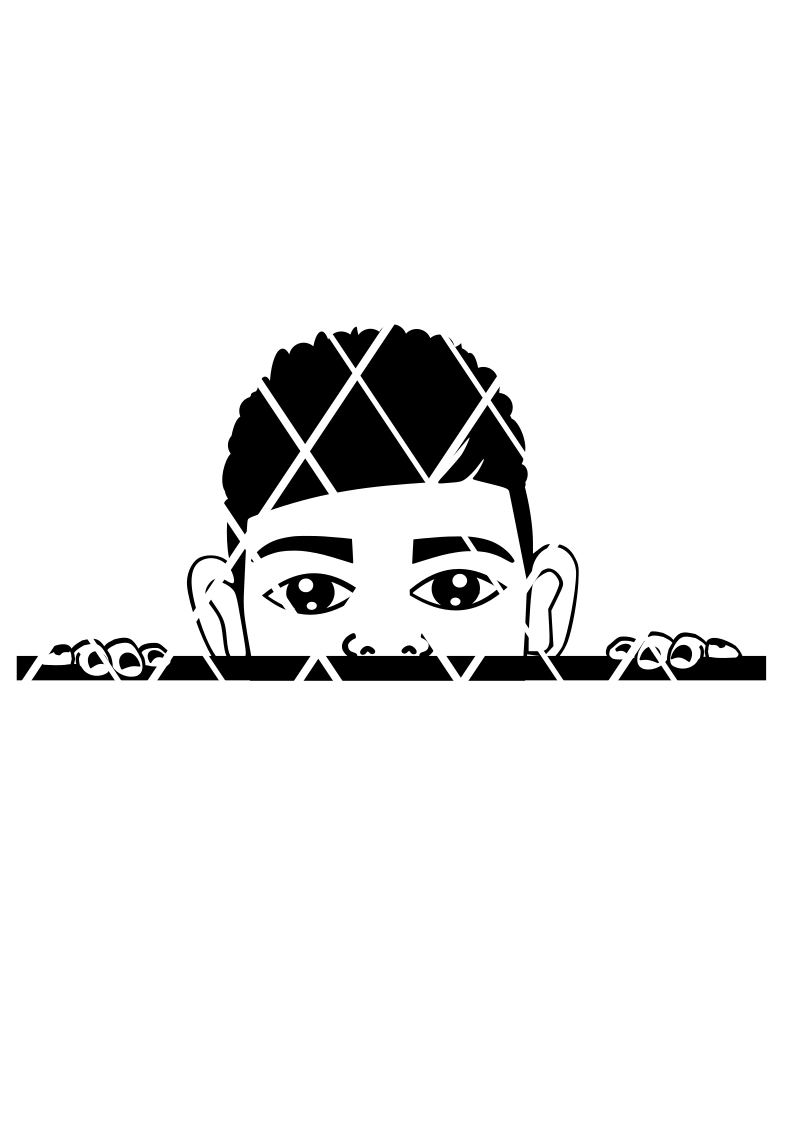 Peeking Ryan svg, Afro boy svg,Peekaboo
