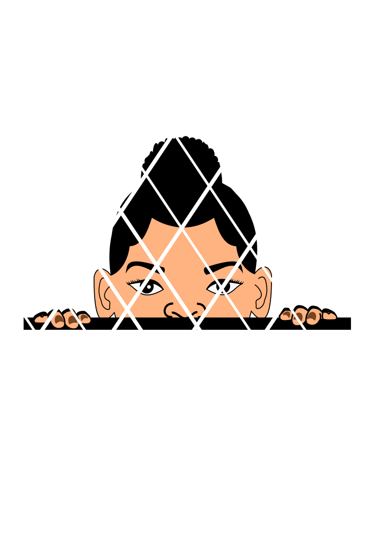 Timmy Peeking with Afro Puffs svg, Afro boy svg, Mohawk