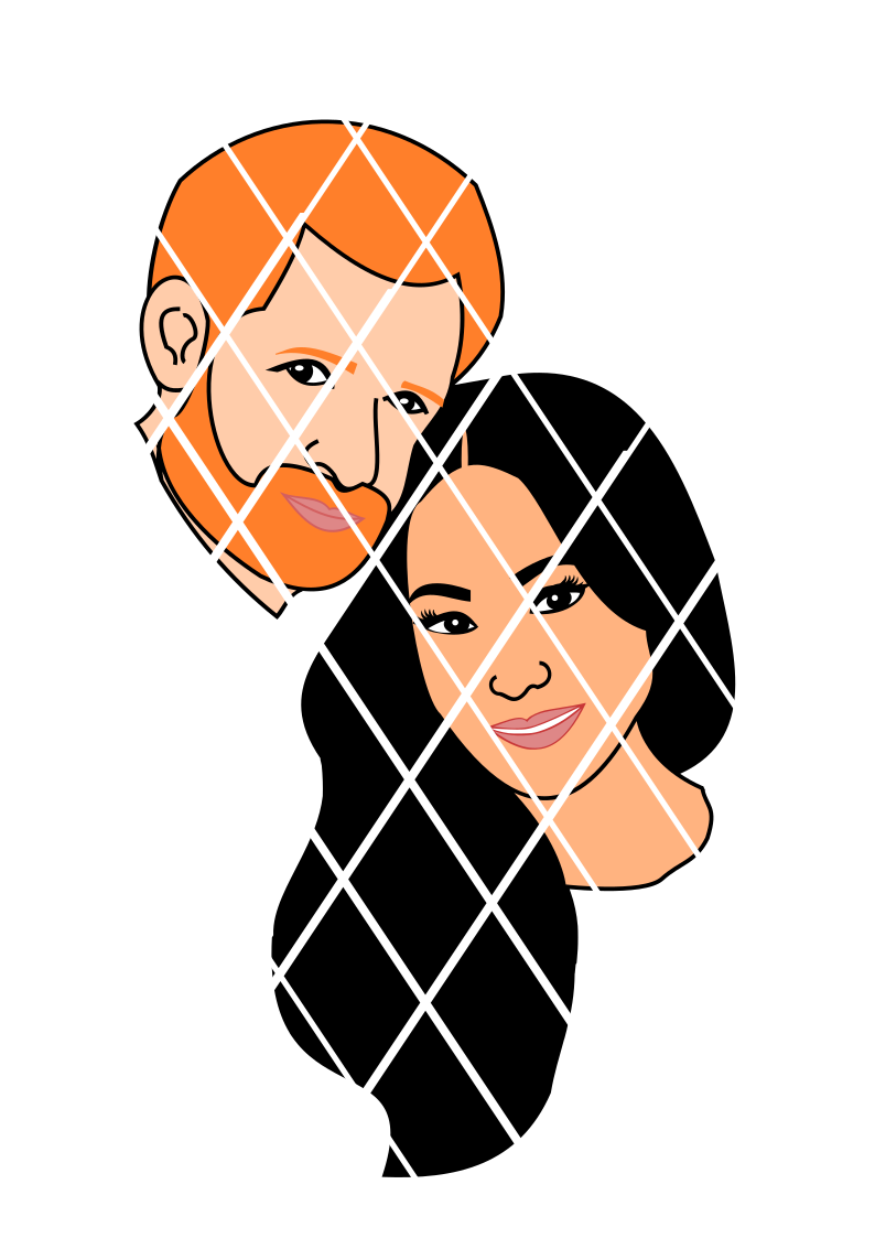 Prince Harry and Meghan Markle FACES SVG,DXF ,PNG files,