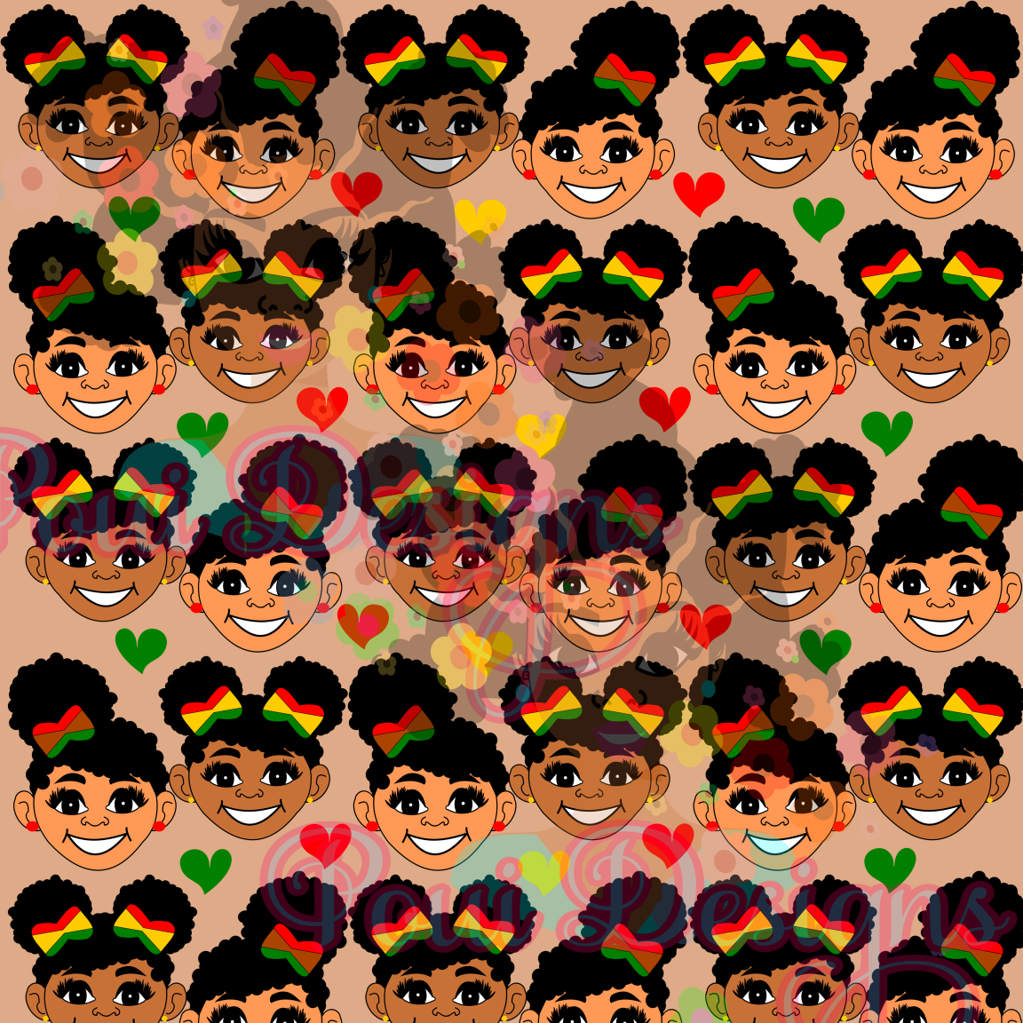 Black History Month Afro Digital Paper