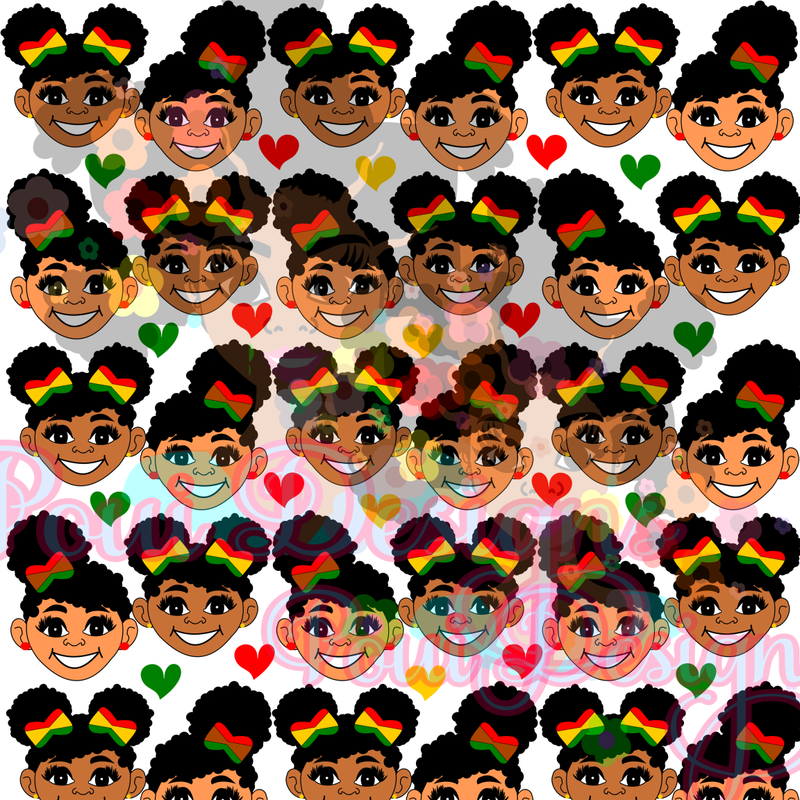 Black History Month Afro Digital Paper