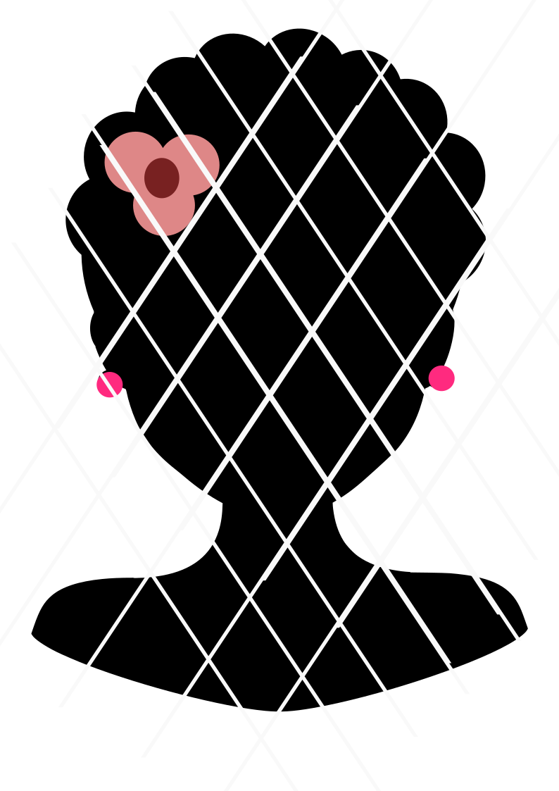 Afro Puffs Silhouettes Bundle SVG,DXF,PNG files