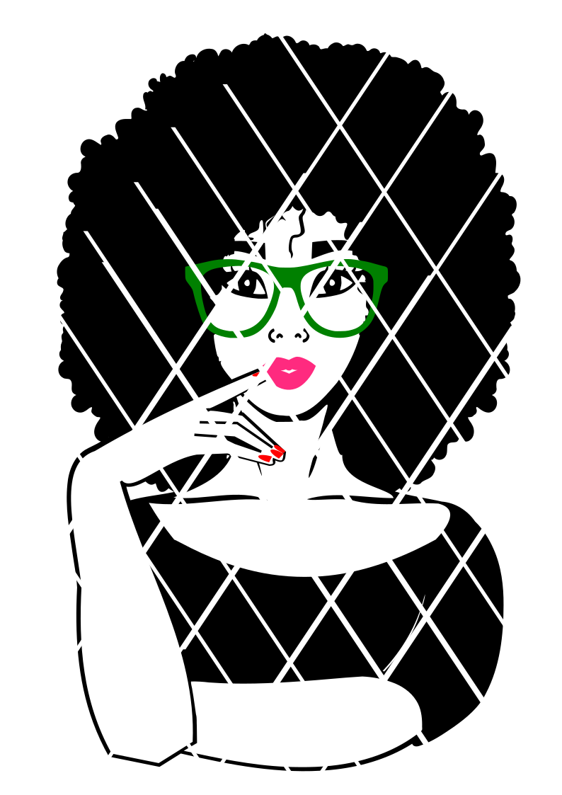 Sarah with finger on the lips svg cut file, Black woman svg, DXF,PNG files