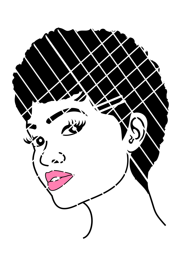 Sasha Short Afro hair SVG,DXF ,PNG files,